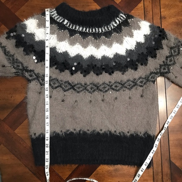 Anthropologie Sleeping on Snow Fair Isle Bubble-Sleeve Pullover sweater - Picture 8 of 9